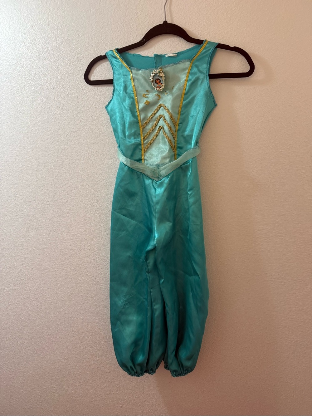 Turquoise Kids Princess Jasmine  Costume Jumpsuit size small 4-6